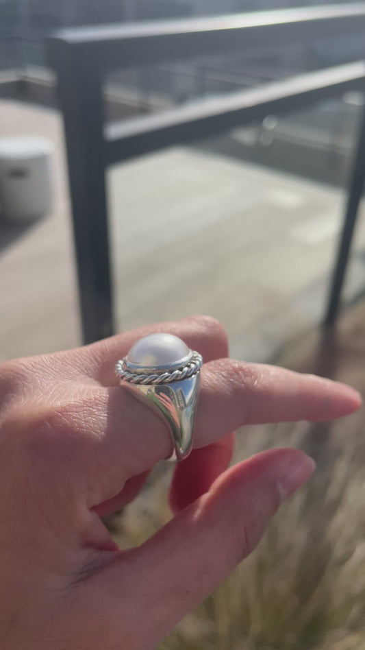 Sterling Silver Pearl Ring